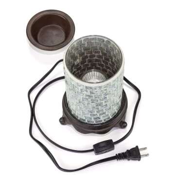 VP Home Wall Plug-in Wax Warmer for Scented Wax, Mosaic Glass Polychromatic Electric Home Fragrance Warmer for Essential Oils, Candle Wax Melts and Tarts, Scentsy Warmer Night Light