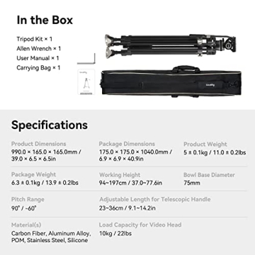 SmallRig AD-100 FreeBlazer 78" Tripod System with Fluid Head