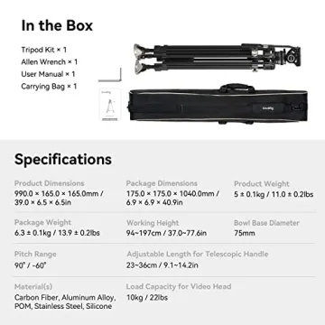SmallRig AD-100 FreeBlazer 78" Tripod System with Fluid Head
