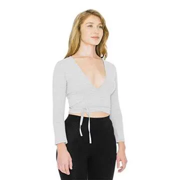 American Apparel Women's Cotton Spandex Julliard Long Sleeve Top, Heather Grey, Small