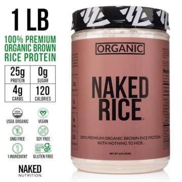 Naked Rice 1Lb - Organic Brown Rice Protein Powder - Premium Vegan Nutrition