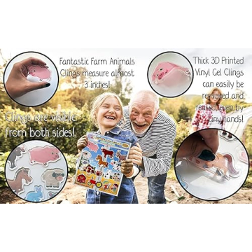 Farm Animals Gel Window Clings - Fun and Educational Stickers