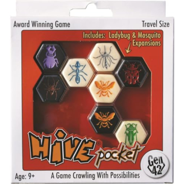 Smart Zone Games Hive Pocket Portable Strategic Board Game for 2 Players – Includes Ladybug & Mosq...