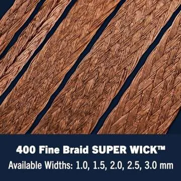 MG Chemicals - 423 Desoldering Braid #1 Fine Braid Super Wick with RMA Flux, 5' Length x 0.025" Width , White