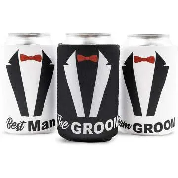 Team Groom Neoprene Can Cooler Sleeves 12 Pack