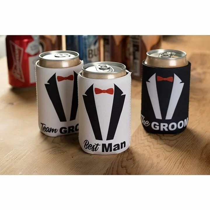 Team Groom Neoprene Can Cooler Sleeves 12 Pack