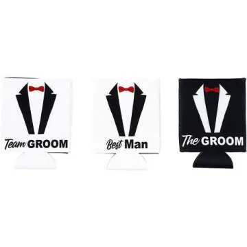 Team Groom Neoprene Can Cooler Sleeves 12 Pack