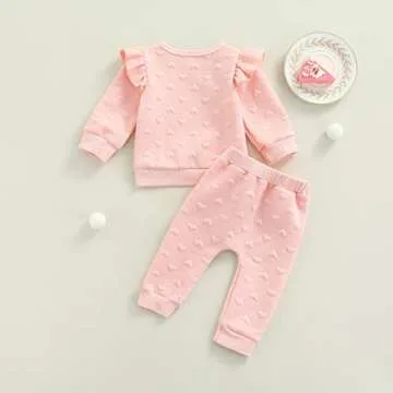 Newborn Baby Boy Girl Clothes Gender Neutral Sweatsuit Unisex Solid Outfit Long Sleeve Warm Pullover Pant Set