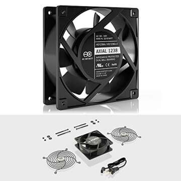 AC Infinity AXIAL 1238 Muffin Fan, 120V AC High Speed, UL-Certified for DIY Cooling Ventilation