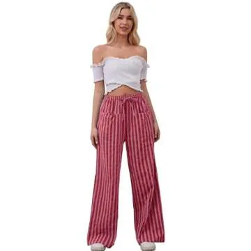 Stylish Wide Leg Striped Pants for Women - MISSACTIVER