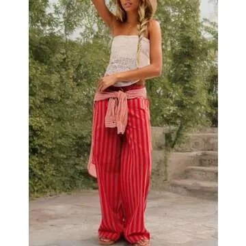 Stylish Wide Leg Striped Pants for Women - MISSACTIVER