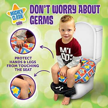 Toilet Seat Covers Disposable - 24 Large Waterproof Potty Covers for Toddlers, Kids, and Adults by M...