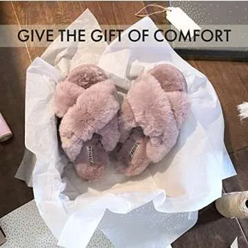 Fireside By Dearfoams Womens Newcastle Crossband All Over Shearling Easy On/Off Slide Slipper, Frosted Plum, 8 US