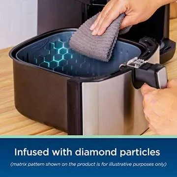 Oster DiamondForce Nonstick XL 5 Quart Digital Air Fryer, 8 Functions with Digital Touchscreen Stainless Steel