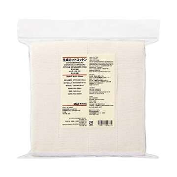 MUJI Makeup Facial Soft Cut Cotton Unbleached 60x50 mm 180pcs
