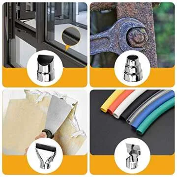 PRULDE Heat Gun, Dual Temperature Settings 752℉-1112℉Hot Air Gun Kit with 4 Nozzles for Crafts, Shrink Wrapping/Tubing, Paint Removing (HG0080)