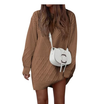 PRETTYGARDEN Women's Winter Long Sleeve Short Sweater Dress - Cozy & Chic!