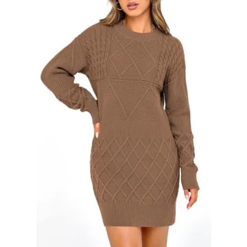 PRETTYGARDEN Cozy Oversized Sweater Dress for Winter Style