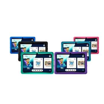 ONN Surf 10.1" Kids Tablet, (2022) 2.0 GHz Quad-Core, 32GB Storage, 2GB RAM, (1280 x 800) Touchscreen, Android 12, Charcoal - with Jade Ming (Green) Rubberized Case (Renewed)