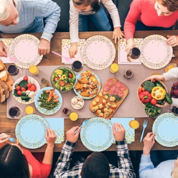 Gender Reveal Party Supplies for 50 Guests - Plates, Napkins & More