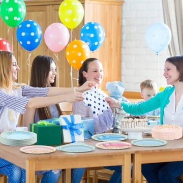 Gender Reveal Party Supplies for 50 Guests - Plates, Napkins & More