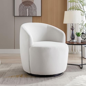 Stylish CALABASH Swivel Barrel Chair in Velvet Fabric