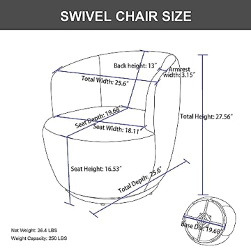 Stylish CALABASH Swivel Barrel Chair in Velvet Fabric