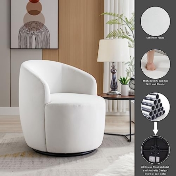 Stylish CALABASH Swivel Barrel Chair in Velvet Fabric