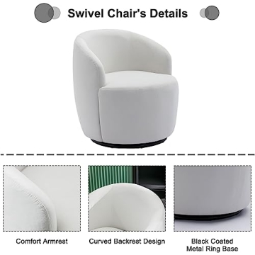 Stylish CALABASH Swivel Barrel Chair in Velvet Fabric