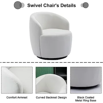 Stylish CALABASH Swivel Barrel Chair in Velvet Fabric