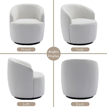 Stylish CALABASH Swivel Barrel Chair in Velvet Fabric