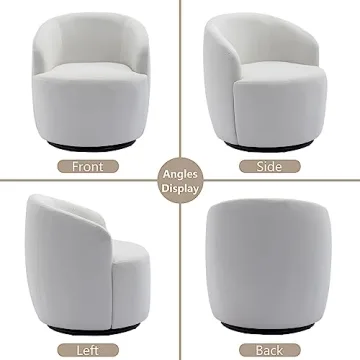 Stylish CALABASH Swivel Barrel Chair in Velvet Fabric