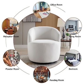 Stylish CALABASH Swivel Barrel Chair in Velvet Fabric