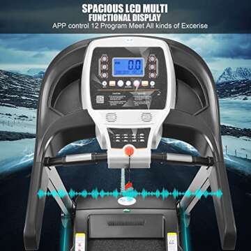 ANCHEER Treadmills for Home, Treadmill with APP and Manual Incline 0-5%, Walking Running Jogging Machine for Home/Gym Cardio Use Max Capacity 220 lbs