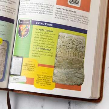 CSB Explorer Bible for Kids, Brown Mountains LeatherTouch, Red Letter, Full-Color Design, Photos, Illustrations, Charts, Videos, Activities, Easy-to-Read Bible Serif Type