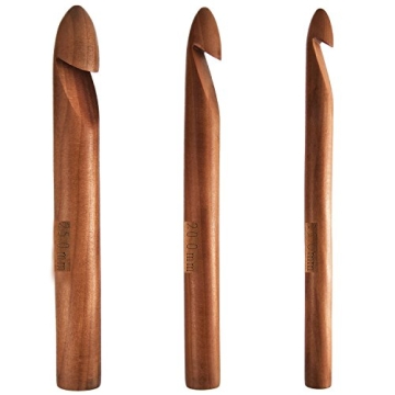 25/20/15mm Beach Wood Crochet Hooks for All Crafters