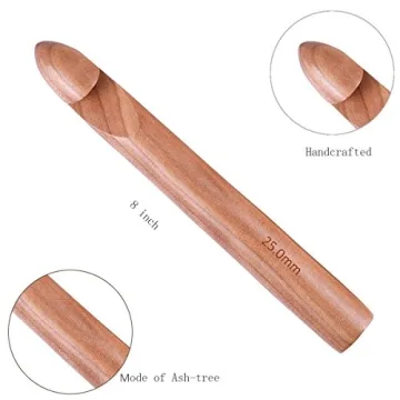 25/20/15mm Beach Wood Crochet Hooks for All Crafters