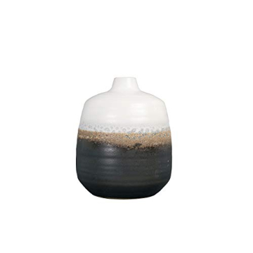 Bloomingville Black White Ceramic Vase Brown Glaze Accent