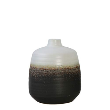 Bloomingville Black White Ceramic Vase Brown Glaze Accent