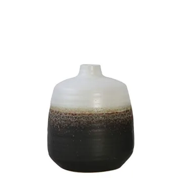 Bloomingville Black White Ceramic Vase Brown Glaze Accent