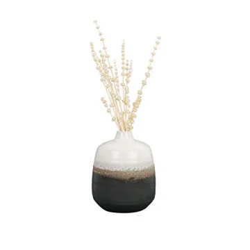 Bloomingville Black White Ceramic Vase Brown Glaze Accent
