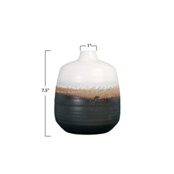 Bloomingville Black White Ceramic Vase Brown Glaze Accent