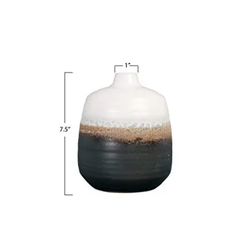 Bloomingville Black White Ceramic Vase Brown Glaze Accent