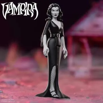 Super7 Vampira Plan 9 from Outer Space Grayscale - 3.75" Vampira Action Figure Classic Horror Movie Collectibles and Retro Toys