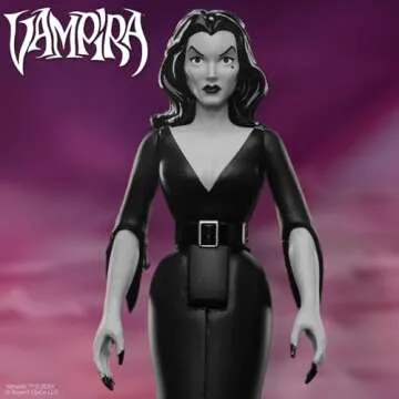 Super7 Vampira Plan 9 from Outer Space Grayscale - 3.75" Vampira Action Figure Classic Horror Movie Collectibles and Retro Toys