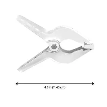 LimoStudio 8 PCS White Adjustable Heavy Duty Clip for Muslin/Paper Photo Backdrop Background Clamps,...