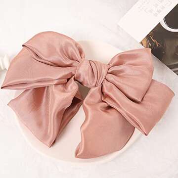 Wiwpar Bow Hair Clips for Women Girls 8 Inch Satin Bows