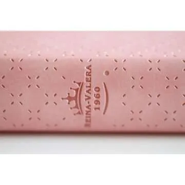 Biblia Reina Valera 1960 Letra Grande Piel Rosa con Flores