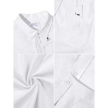 JEKAOYI Short Sleeve Linen Shirt for Stylish Summer Wear