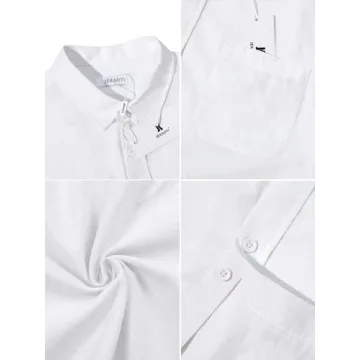 JEKAOYI Short Sleeve Linen Shirt for Stylish Summer Wear